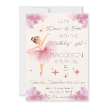 Fiesta de ballet de cumpleaños de chica Rosa Cute