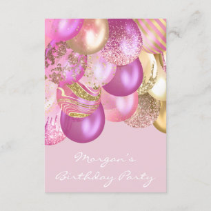 Invitación Fiesta de Ballons de oro rosa Baby Shower de cumpl