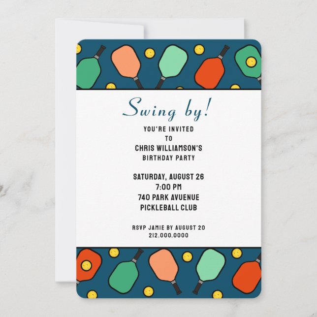 Invitación Fiesta de baloncesto (Anverso)