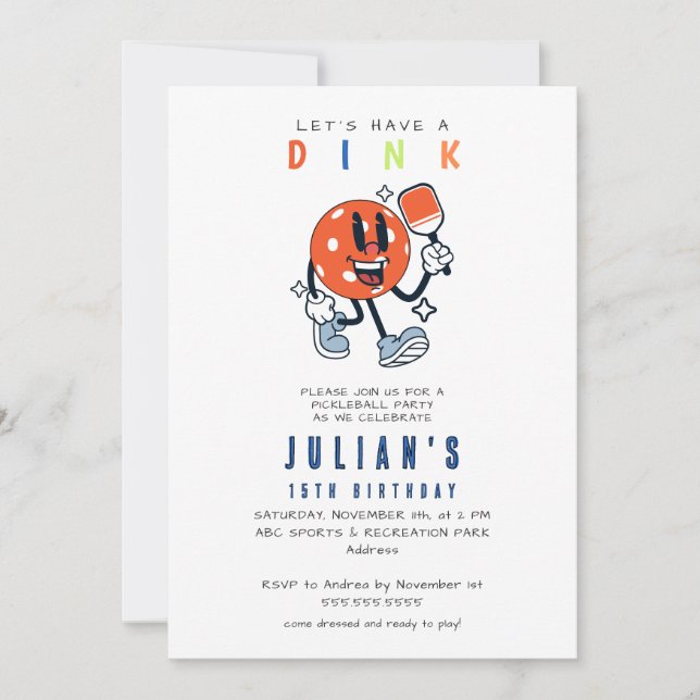 Invitación Fiesta de baloncesto Dink Personalizado deportivo  (Anverso)