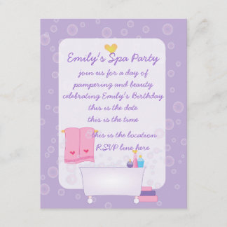 Invitación Fiesta de baño de burbujas