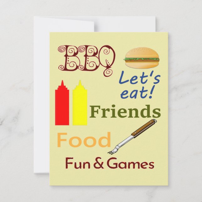 Invitación Fiesta de barbacoa (Anverso)