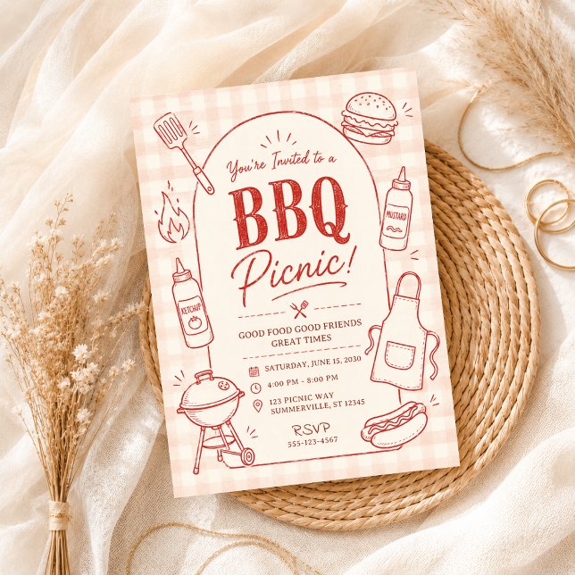 Invitación Fiesta de Barbacoa al Aire Libre Retro Verano (Subido por el creador)