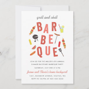 Invitación Fiesta de barbacoa Chill and Grill 