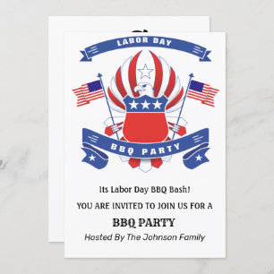 Invitación Fiesta de barbacoa de águila estadounidense por el