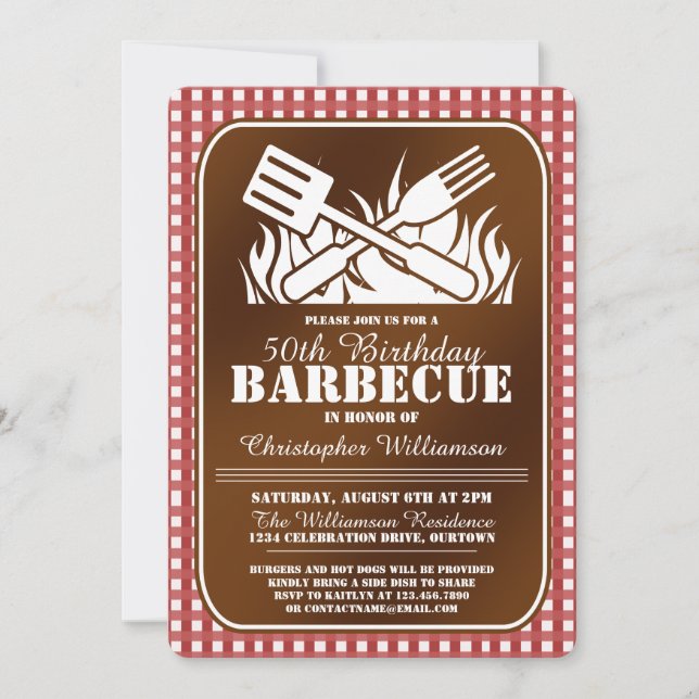 Invitación Fiesta de barbacoa de back yard (Anverso)
