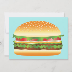 Invitación Fiesta de Barbacoa de Hamburguesa