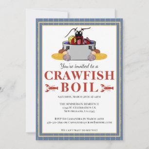 Invitación Fiesta de barbacoa de mariscos de verano con cangr
