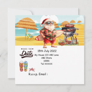 Invitación Fiesta de Barbacoa de Navidad con Santa Claus 