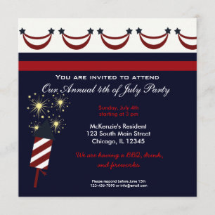 Invitación Fiesta de barbacoa del 4 de julio