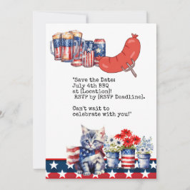Invitación Fiesta de Barbacoa del 4 de Julio Día de la Indepe
