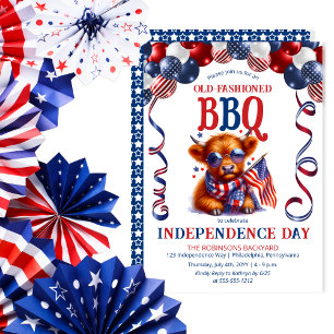Invitación Fiesta de barbacoa del Día de la Independencia de 