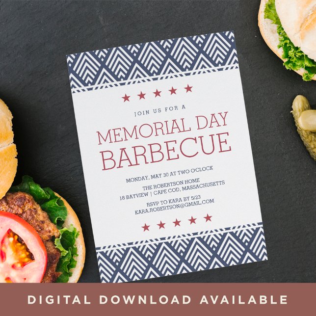 Invitación Fiesta de barbacoa del Día del Recuerdo (Subido por el creador)