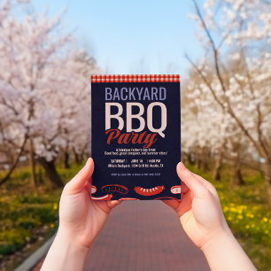 Invitación Fiesta de barbacoa del patio trasero del Día del P