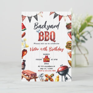 Invitación Fiesta de barbacoa en el jardín cumpleaños