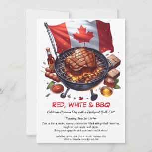 Invitación Fiesta de Barbacoa en el Jardín Día de Canadá