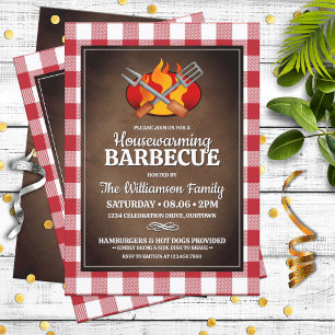 Invitación Fiesta de Barbacoa en el Patio de Inauguración de 