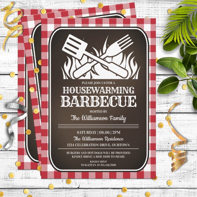 Invitación Fiesta de barbacoa en el patio trasero para inaugu (Subido por el creador)