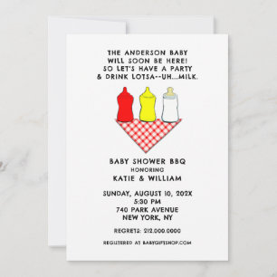 Invitación Fiesta de barbacoa para baby shower de verano