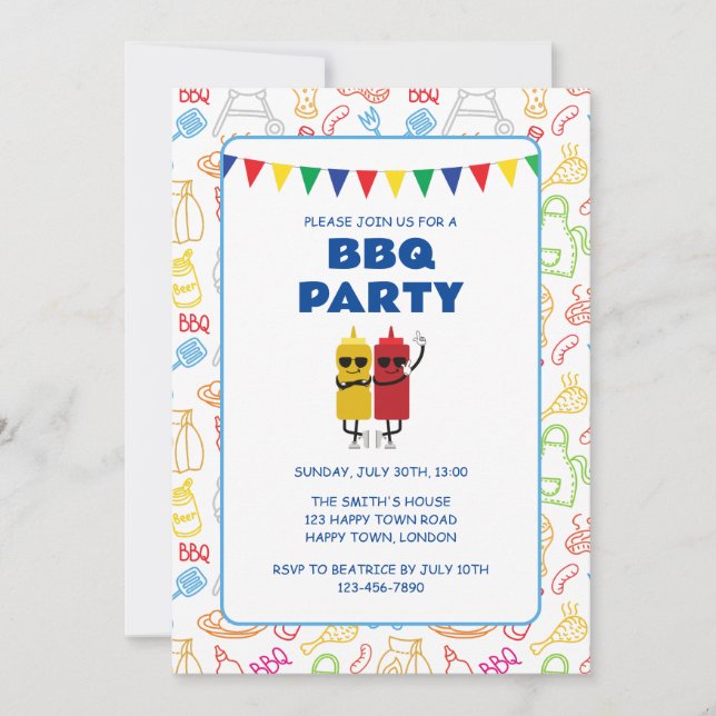 INVITACIÓN FIESTA DE BARBACOA PERSONALIZABLE (Anverso)