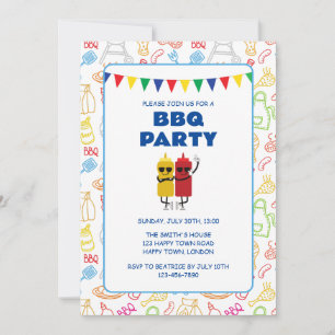 INVITACIÓN FIESTA DE BARBACOA PERSONALIZABLE