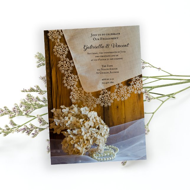 Invitación Fiesta de Barn de Encaje y Flores del País (Subido por el creador)