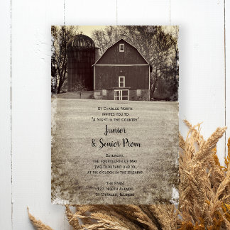 Invitación Fiesta de Barn de País Junior / Senior Prom