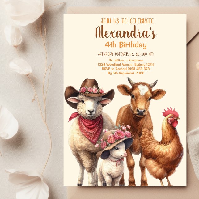 Invitación Fiesta de Barnyard para animales de granja de cump (Subido por el creador)