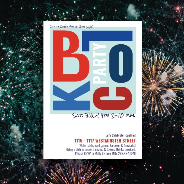 Invitación Fiesta de barrio con tema retro del 4 de julio (Subido por el creador)