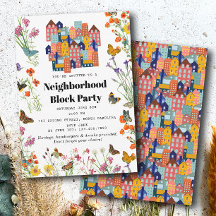 Invitación Fiesta de barrio de BBQ de primavera en la cuadra