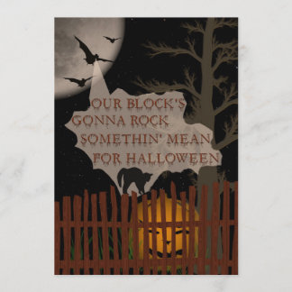 Invitación Fiesta de barrio de Halloween