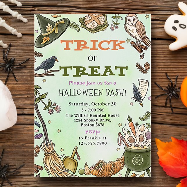 Invitación Fiesta De Bash De Halloween De Brujas O Tratos (Subido por el creador)