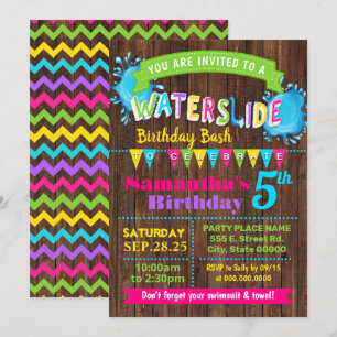 Invitación Fiesta de bash de verano con tobogán acuático Hot 