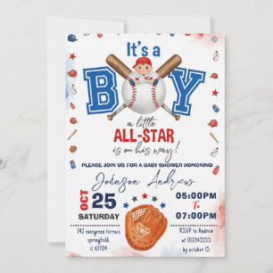 Invitación Fiesta de bateador novato de béisbol personalizado
