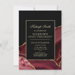 Invitación Fiesta de Baúl Universitario Elegante Burgundy Neg