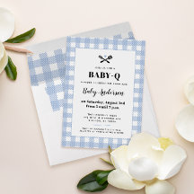 Fiesta de BBQ de Baby Shower de Cuadros de Gingham