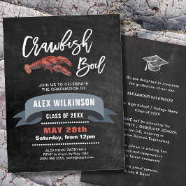 Invitación Fiesta de BBQ de Graduación de Boil de Crawfish de