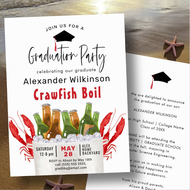 Invitación Fiesta de BBQ de Graduación de Hierro Rojo (Subido por el creador)