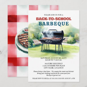 Invitación Fiesta de BBQ de Verano para el Regreso a Clases