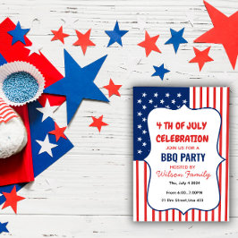 Invitación Fiesta de BBQ del 4 de Julio