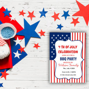 Invitación Fiesta de BBQ del 4 de Julio