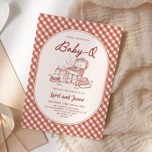 Invitación Fiesta de BBQ para la llegada del bebé Q para pare