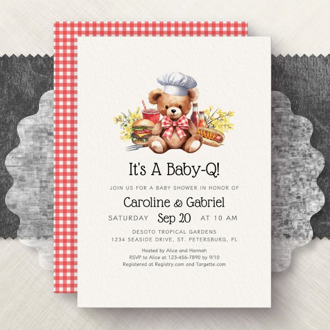 Invitación Fiesta de BBQ para parejas y revelación de bebé (Subido por el creador)