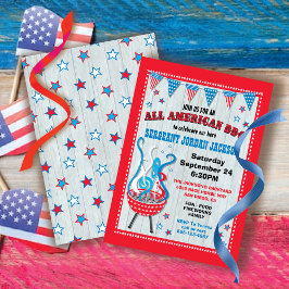 Invitación Fiesta de BBQ totalmente americana
