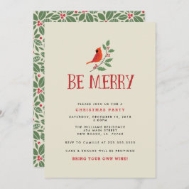 Invitación Fiesta de Be Merry Cardinal Navidades