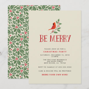 Invitación Fiesta de Be Merry Cardinal Navidades