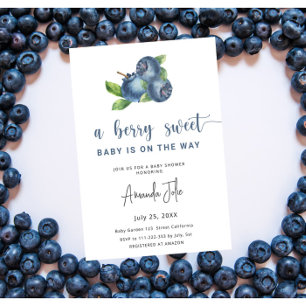 Invitación Fiesta de bebé acuarela azulada