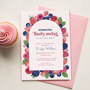 Invitación Fiesta de Bebé Acuarela Frutas del Arcoiris