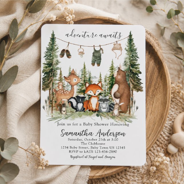 Invitación Fiesta de Bebé Animales del Bosque (Subido por el creador)