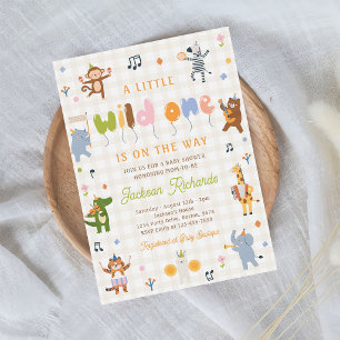 Invitación Fiesta de Bebé Animales Safari Wild One